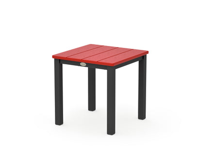 POLYWOOD Main Street 18" Side Table in Black / Sunset Red