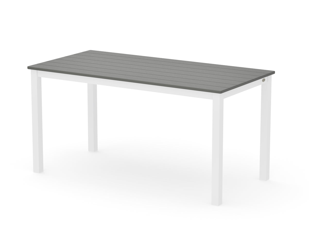 POLYWOOD Main Street 30 x 60 Dining Table in White / Slate Grey