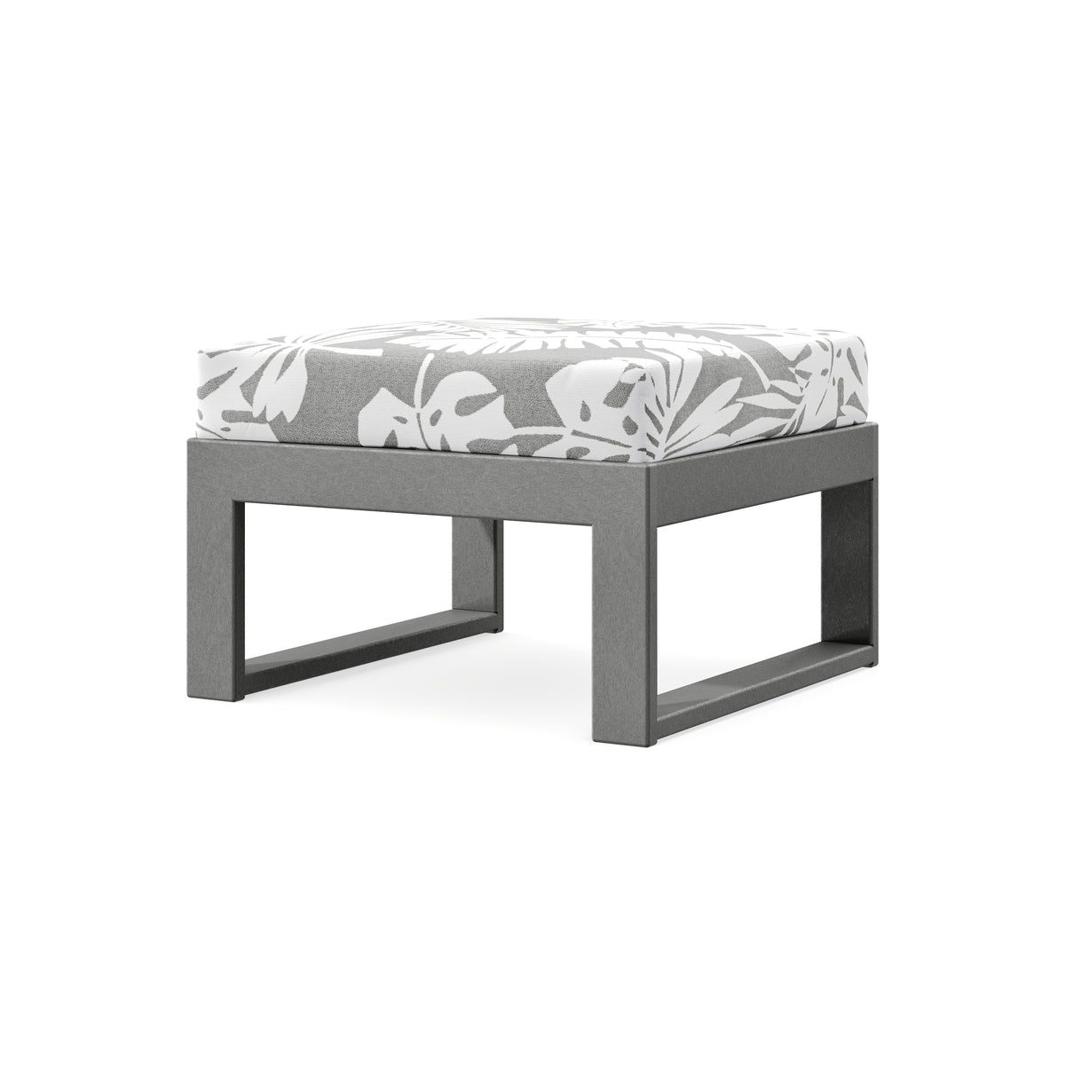 POLYWOOD Modular Ottoman - Modern in Slate Grey / Leaf Grey Mist