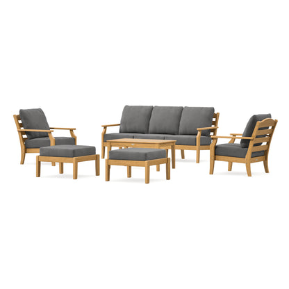 POLYWOOD Savannah 6-Piece Lounge Sofa Set in Natural