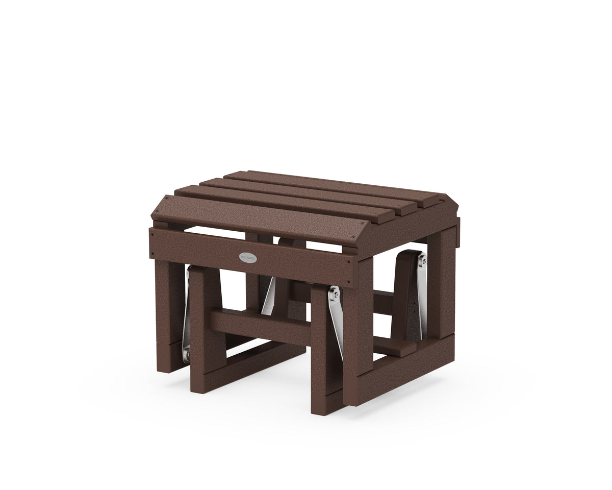 POLYWOOD Classic Adirondack Glider Ottoman in Mahogany