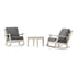 POLYWOOD Country Living Wovendale 3-Piece Deep Seating Rocker Set in Sand