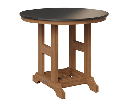Berlin Gardens Garden Classic 38" Round Table in Antique Mahogany, Hammered Black top