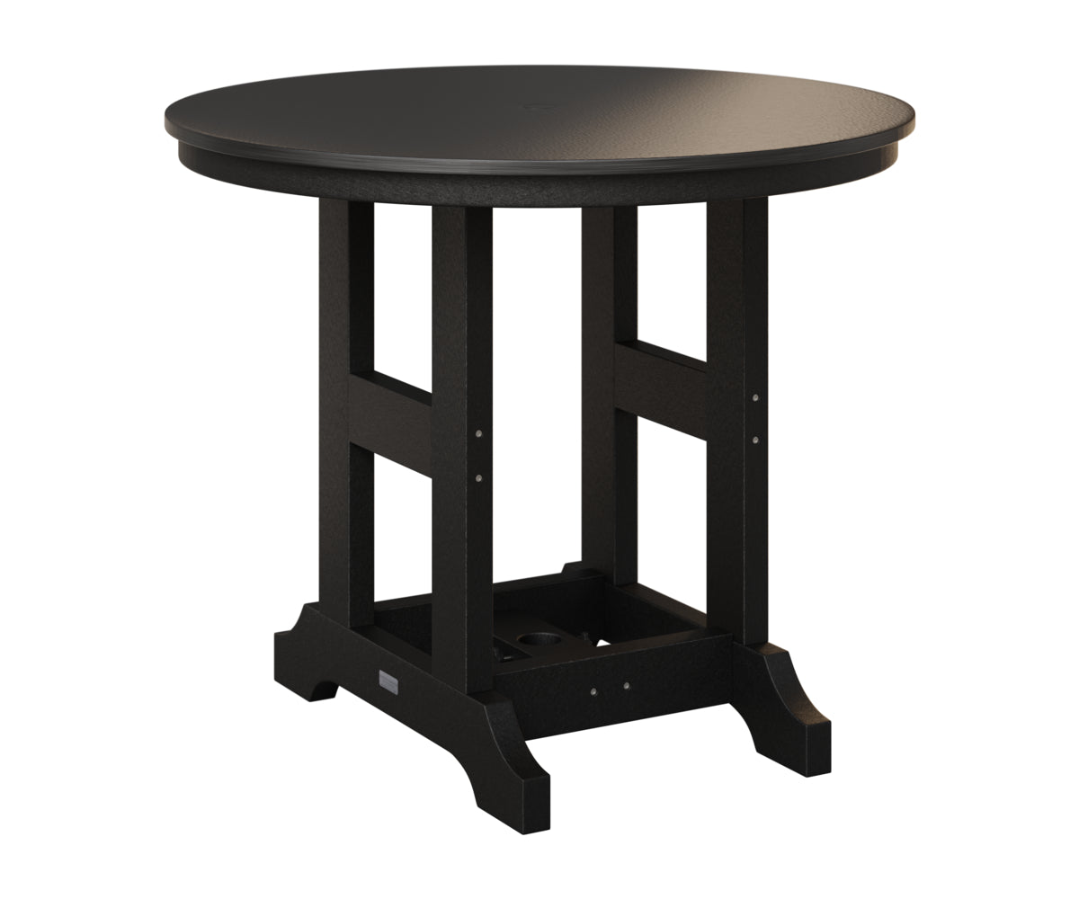 Berlin Gardens Garden Classic 38" Round Table in Black, Hammered Black top