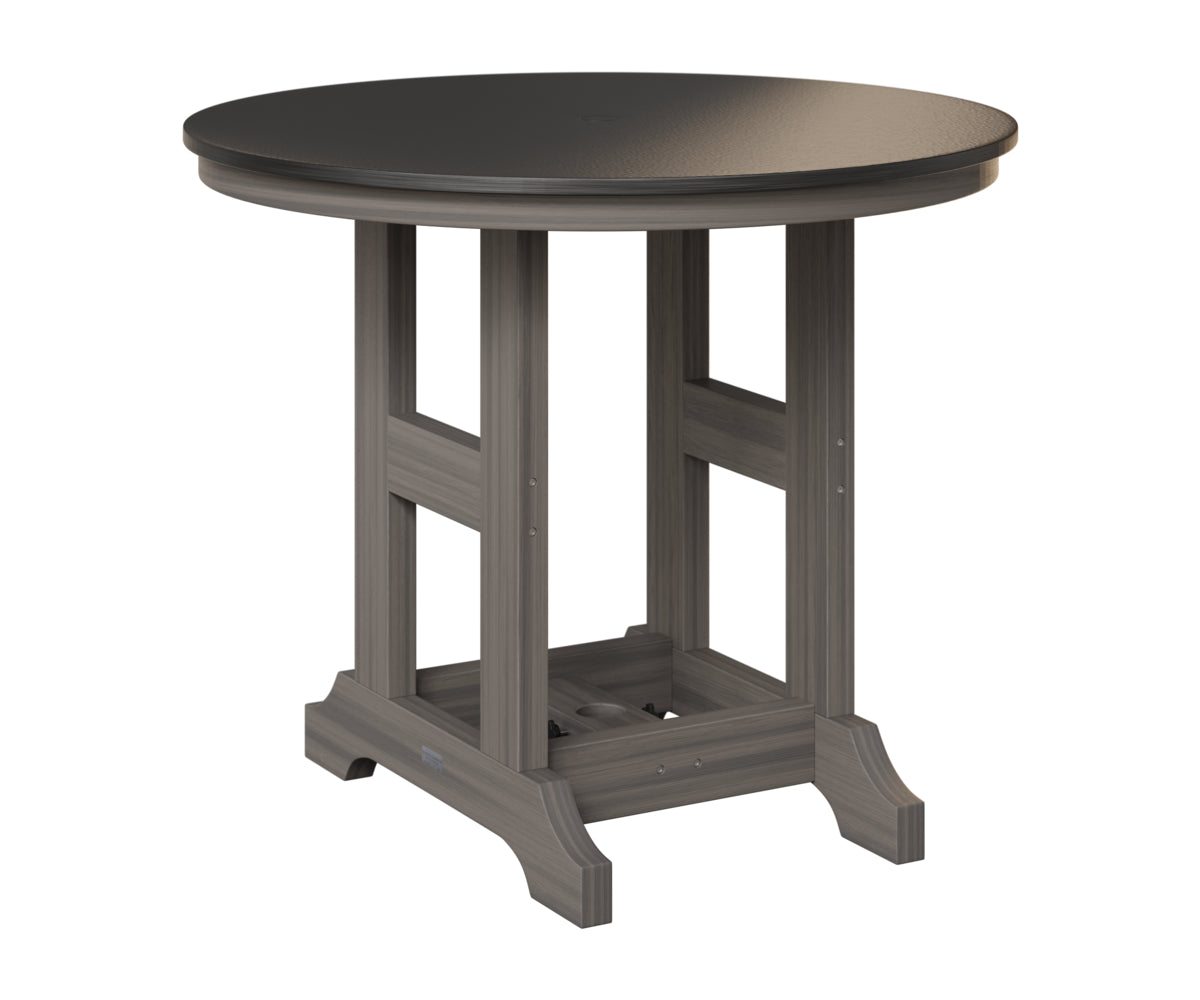 Berlin Gardens Garden Classic 38" Round Table in Coastal Gray, Hammered Black top