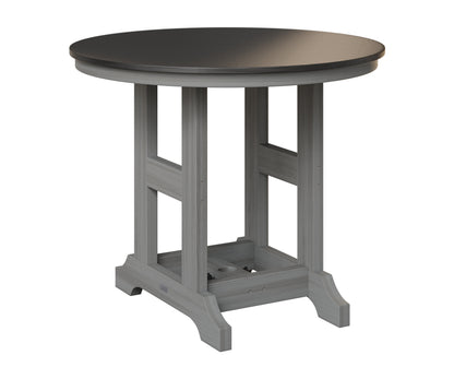 Berlin Gardens Garden Classic 38" Round Table in Driftwood Gray, Hammered Black top