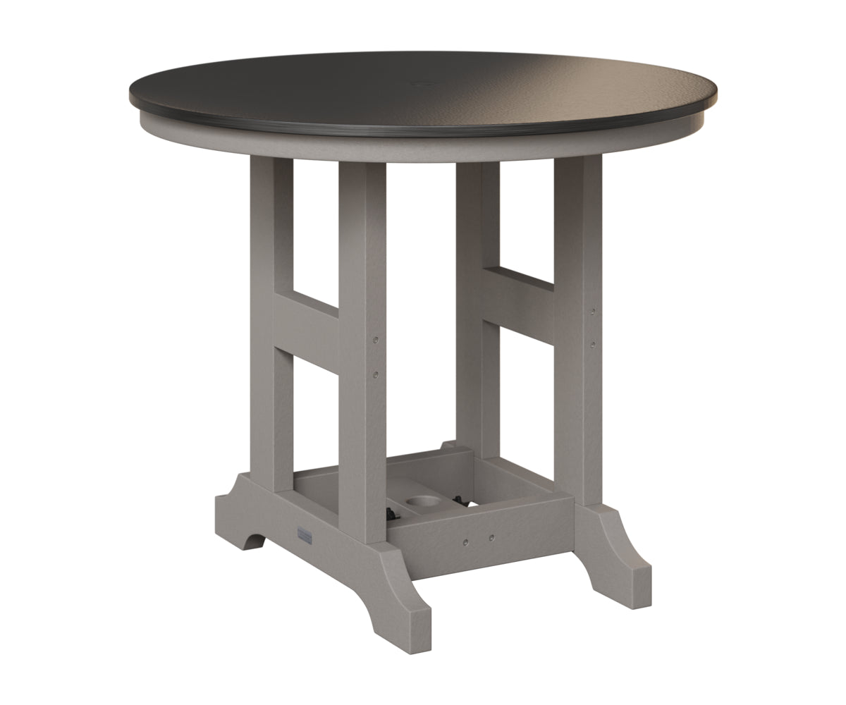 Berlin Gardens Garden Classic 38" Round Table in Light Gray, Hammered Black top