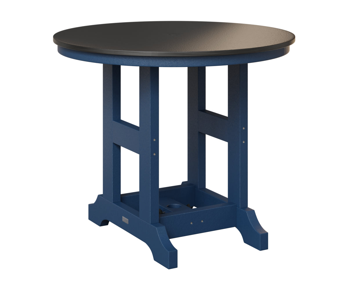 Berlin Gardens Garden Classic 38" Round Table in Navy Blue, Hammered Black top