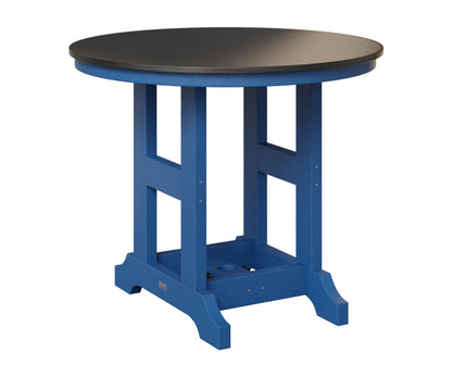 Berlin Gardens Garden Classic 38" Round Table in Pacific Blue, Hammered Black top