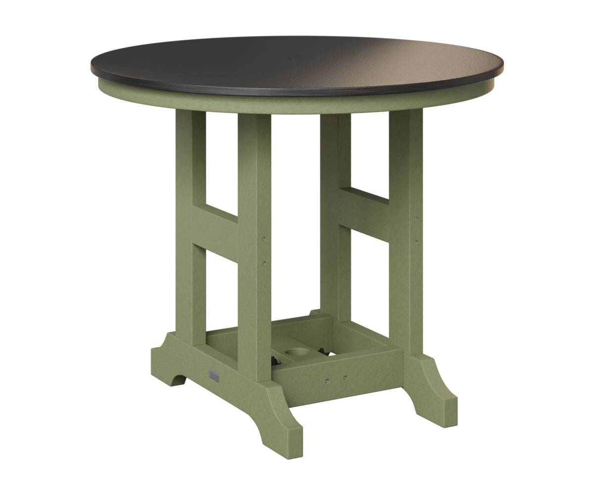 Berlin Gardens Garden Classic 38" Round Table in Sage, Hammered Black top