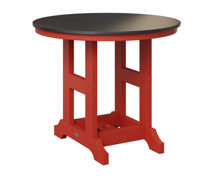 Berlin Gardens Garden Classic 38" Round Table in Scarlet Red, Hammered Black top