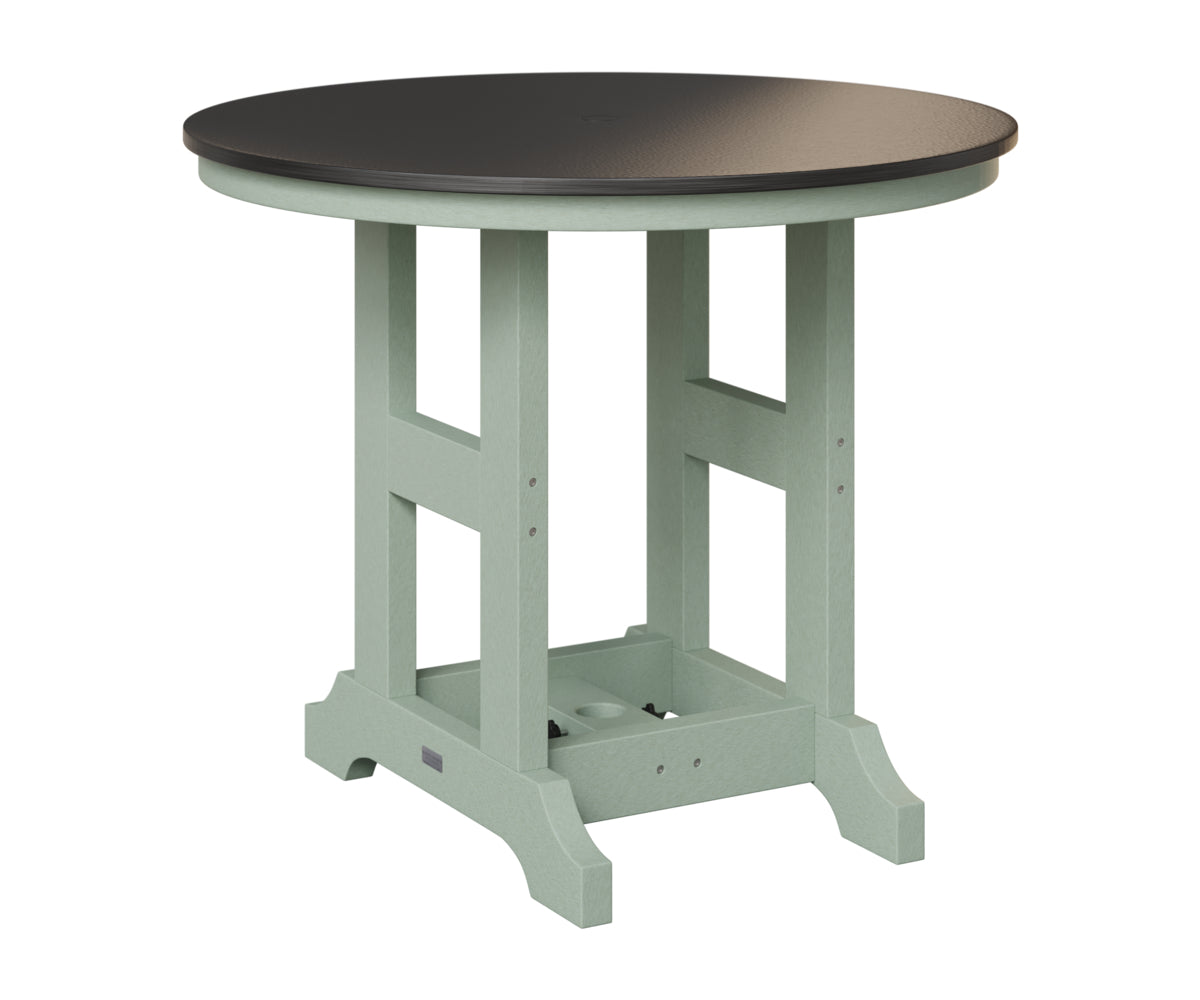 Berlin Gardens Garden Classic 38" Round Table in Sea Foam, Hammered Black top