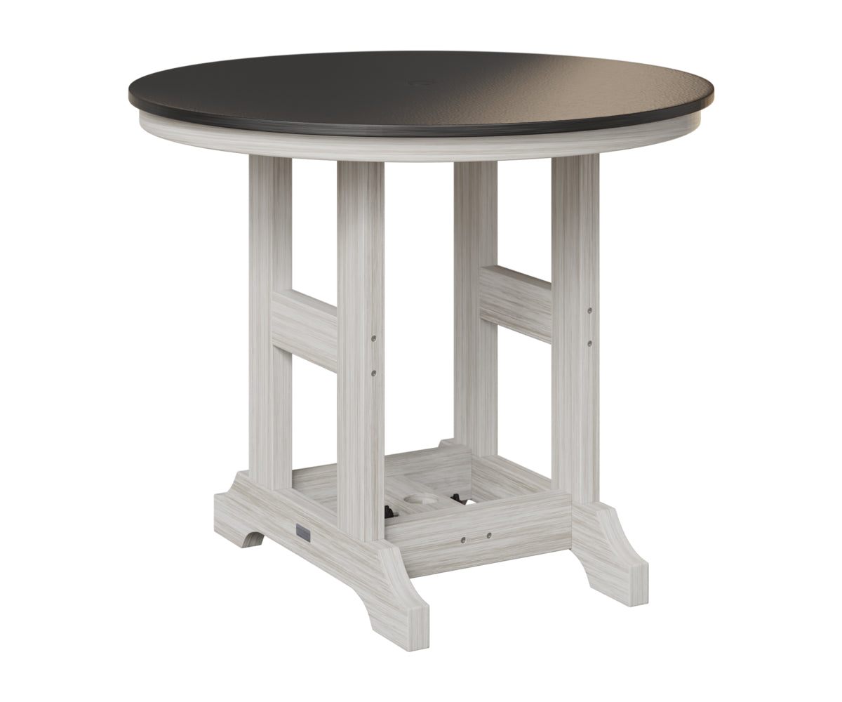 Berlin Gardens Garden Classic 38" Round Table in Seashell, Hammered Black top