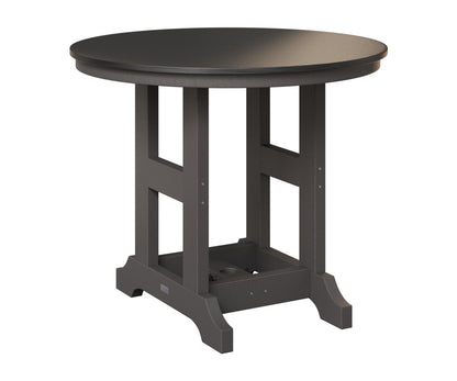 Berlin Gardens Garden Classic 38" Round Table in Smoke Gray, Hammered Black top