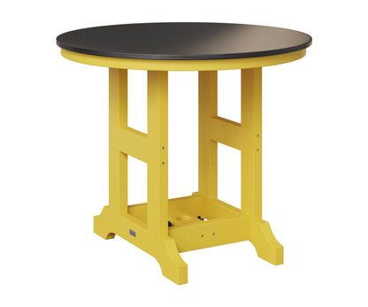 Berlin Gardens Garden Classic 38" Round Table in Sunburst Yellow, Hammered Black top