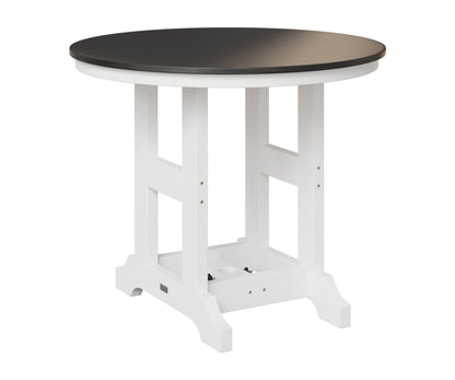 Berlin Gardens Garden Classic 38" Round Table in White, Hammered Black top