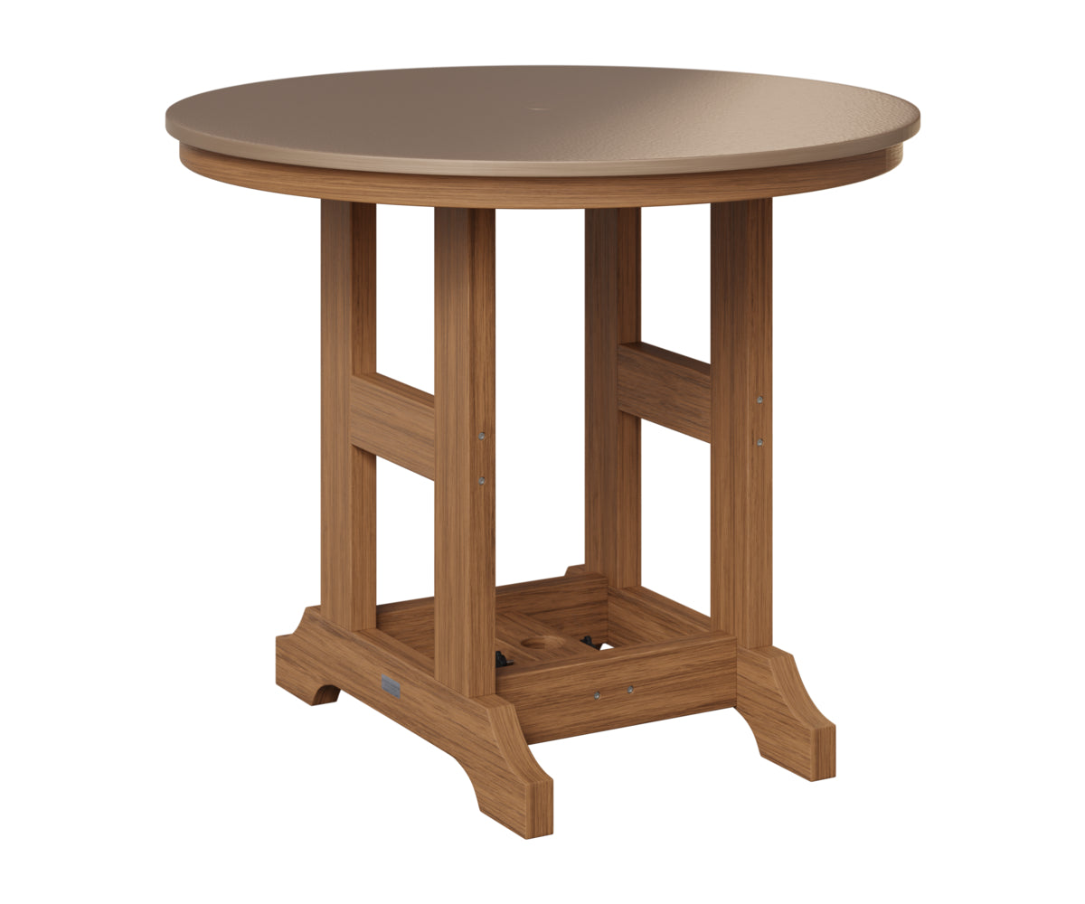 Berlin Gardens Garden Classic 38" Round Table in Antique Mahogany, Hammered Bronze top
