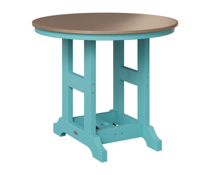 Berlin Gardens Garden Classic 38" Round Table in Aruba Blue, Hammered Bronze top