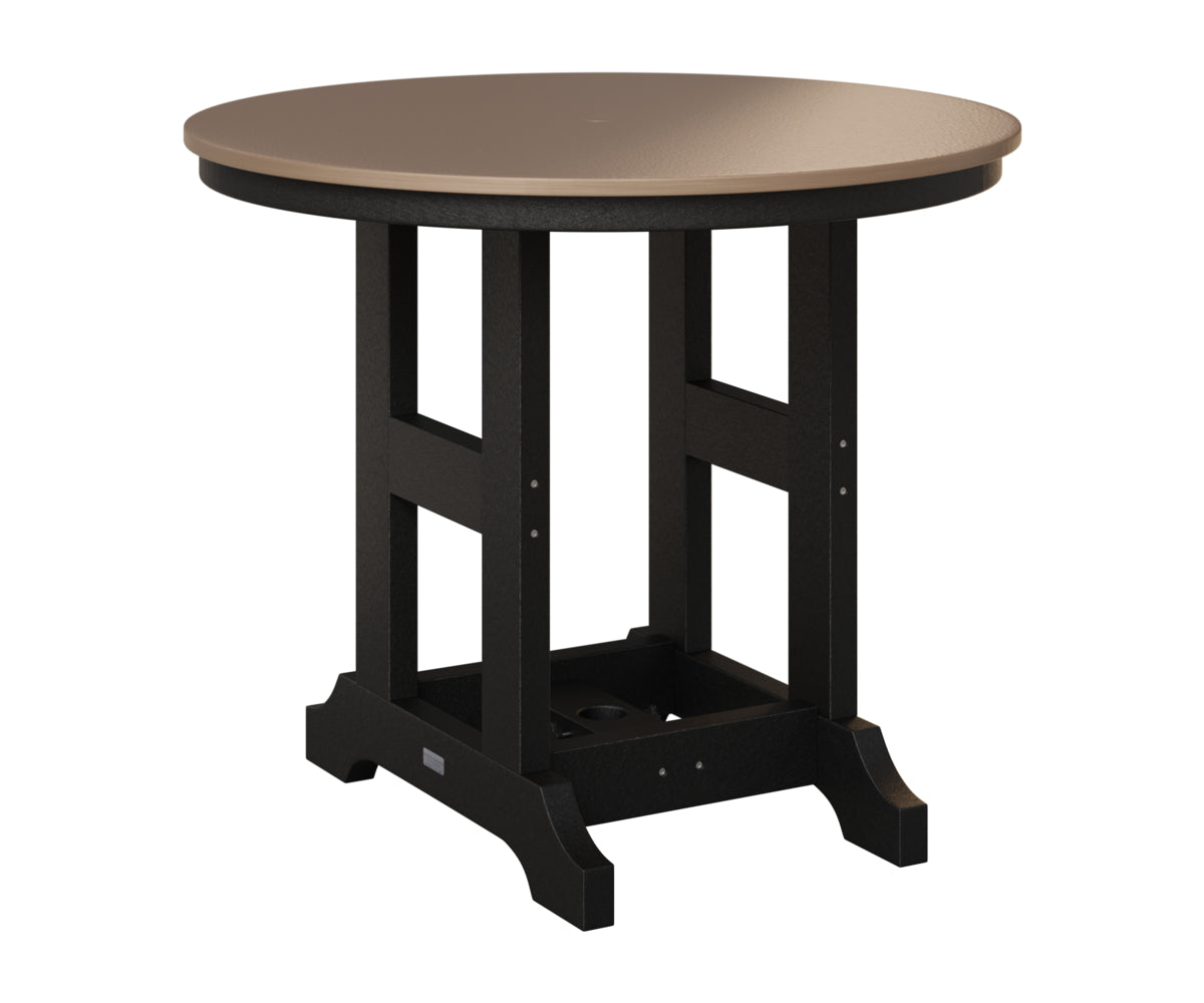 Berlin Gardens Garden Classic 38" Round Table in Black, Hammered Bronze top