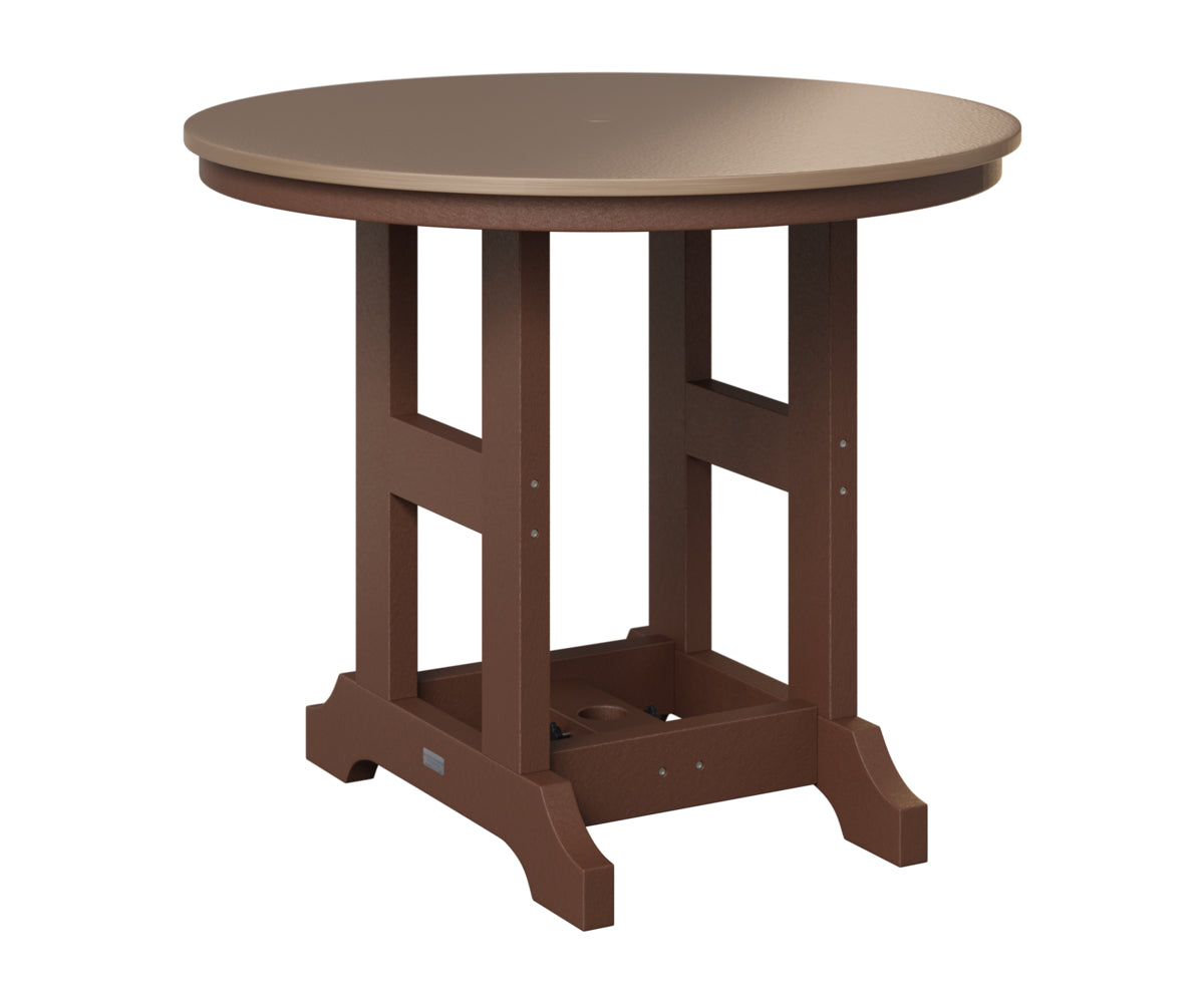 Berlin Gardens Garden Classic 38" Round Table in Chocolate Brown, Hammered Bronze top