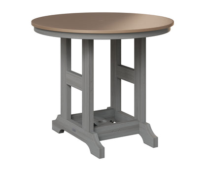 Berlin Gardens Garden Classic 38" Round Table in Driftwood Gray, Hammered Bronze top