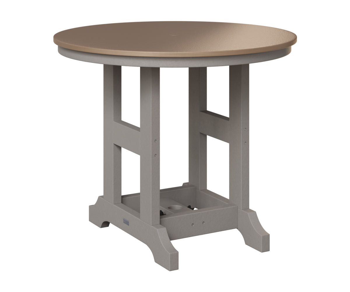 Berlin Gardens Garden Classic 38" Round Table in Light Gray, Hammered Bronze top