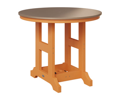 Berlin Gardens Garden Classic 38" Round Table in Mango Orange, Hammered Bronze top