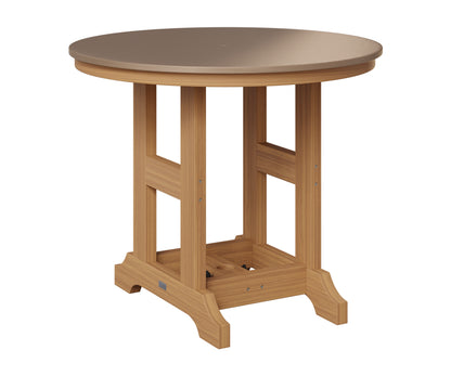 Berlin Gardens Garden Classic 38" Round Table in Natural Teak, Hammered Bronze top