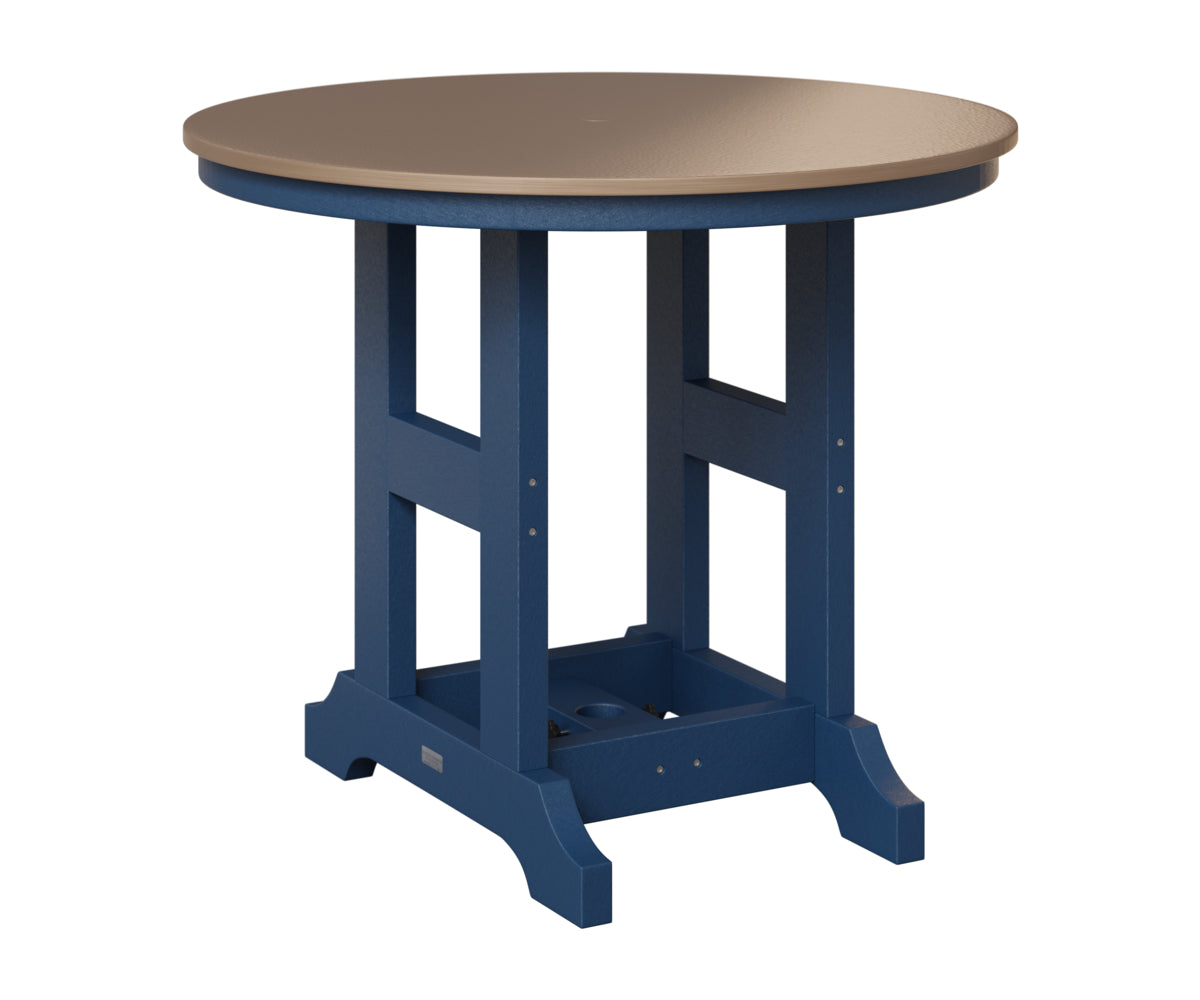 Berlin Gardens Garden Classic 38" Round Table in Navy Blue, Hammered Bronze top