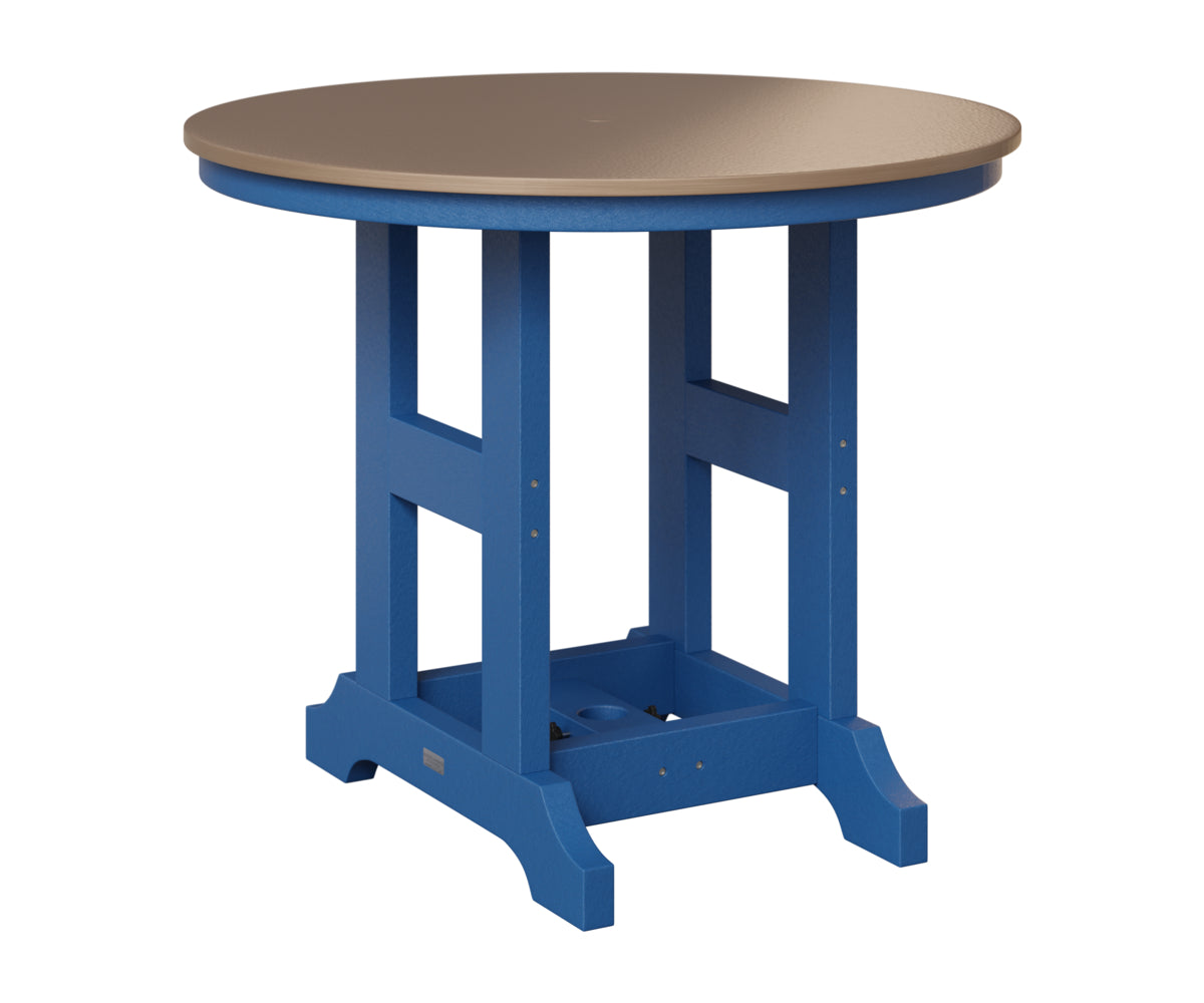 Berlin Gardens Garden Classic 38" Round Table in Pacific Blue, Hammered Bronze top