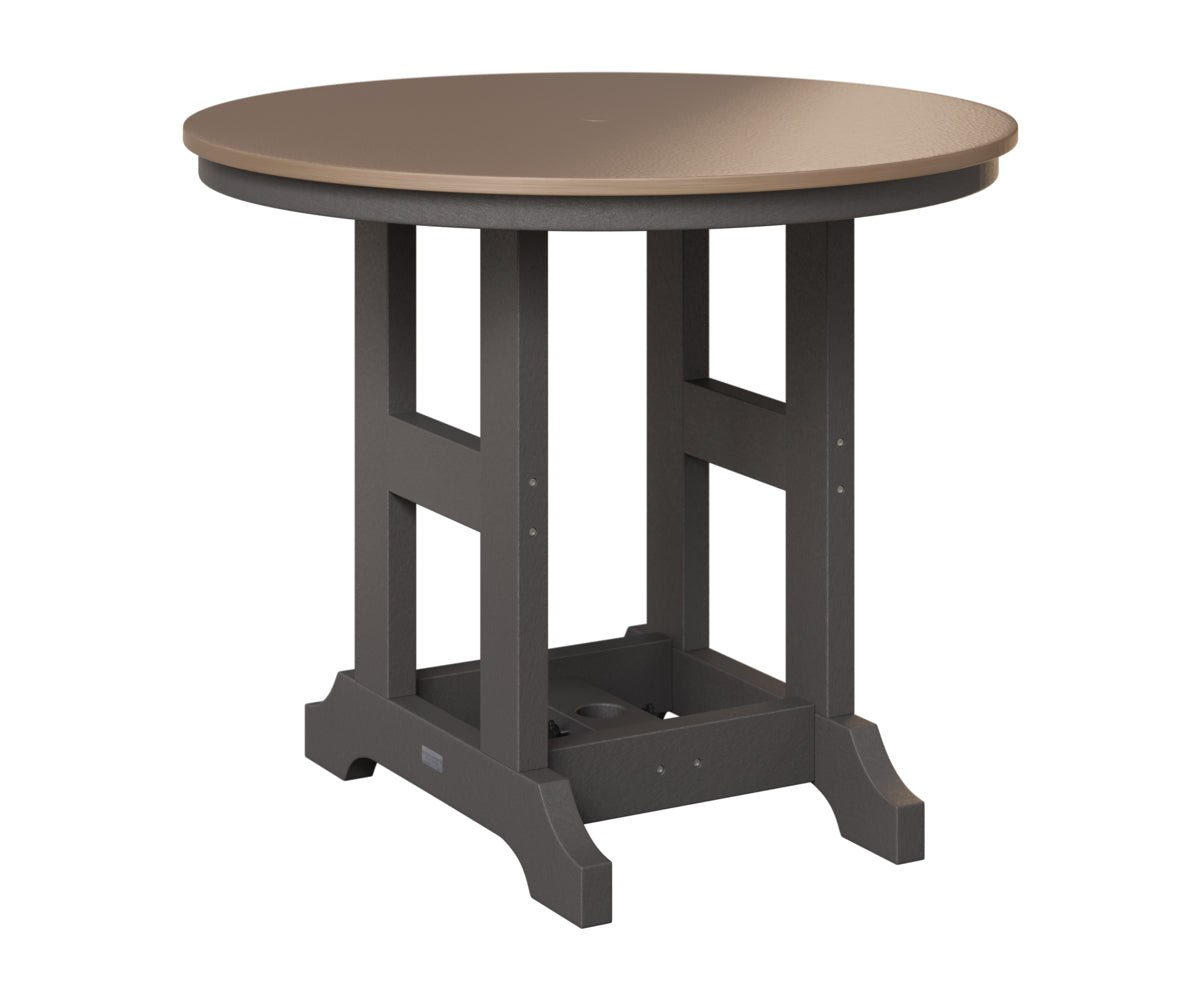 Berlin Gardens Garden Classic 38" Round Table in Smoke Gray, Hammered Bronze top