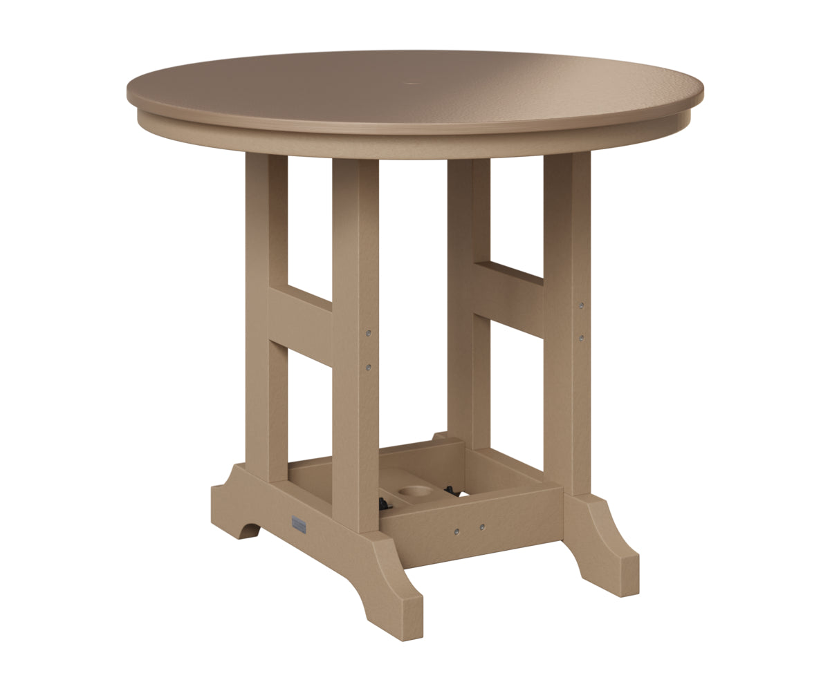 Berlin Gardens Garden Classic 38" Round Table in Weatherwood, Hammered Bronze top