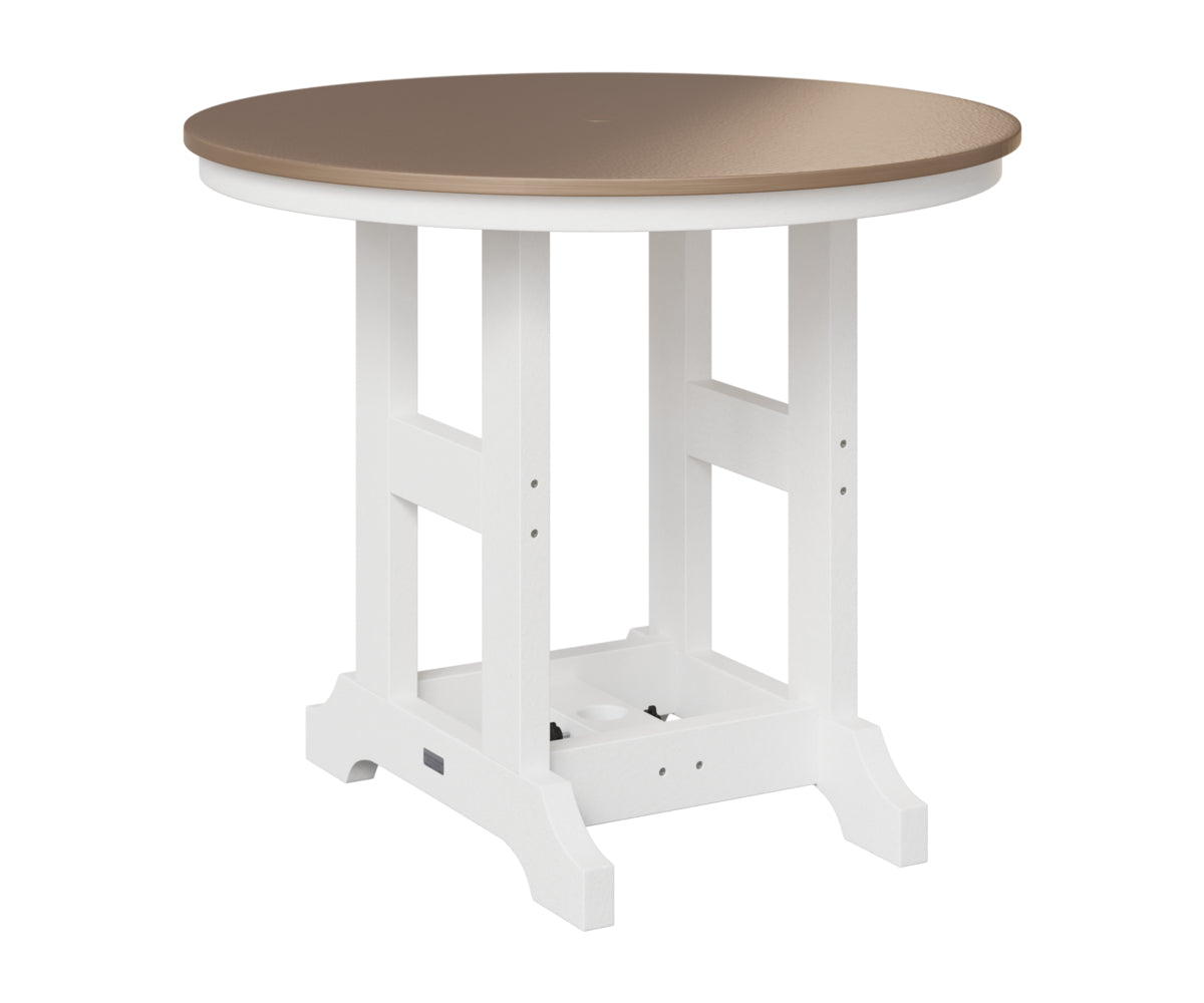 Berlin Gardens Garden Classic 38" Round Table in White, Hammered Bronze top