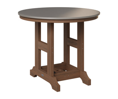 Berlin Gardens Garden Classic 38" Round Table in Brazilian Walnut, Hammered Stainless top
