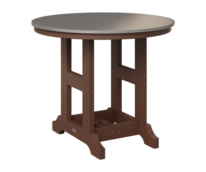 Berlin Gardens Garden Classic 38" Round Table in Chocolate Brown, Hammered Stainless top