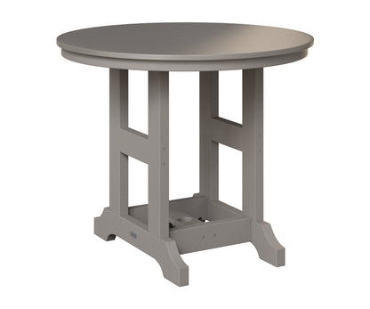 Berlin Gardens Garden Classic 38" Round Table in Light Gray, Hammered Stainless top