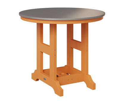 Berlin Gardens Garden Classic 38" Round Table in Mango Orange, Hammered Stainless top
