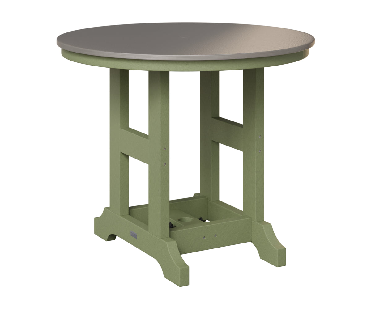 Berlin Gardens Garden Classic 38" Round Table in Sage, Hammered Stainless top