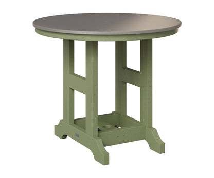 Berlin Gardens Garden Classic 38" Round Table in Sage, Hammered Stainless top