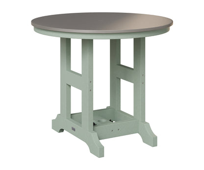 Berlin Gardens Garden Classic 38" Round Table in Sea Foam, Hammered Stainless top