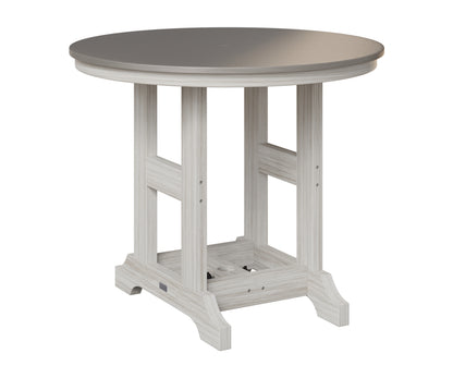 Berlin Gardens Garden Classic 38" Round Table in Seashell, Hammered Stainless top