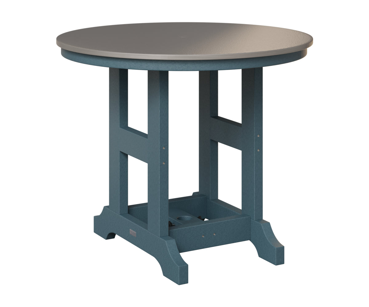 Berlin Gardens Garden Classic 38" Round Table in Slate, Hammered Stainless top