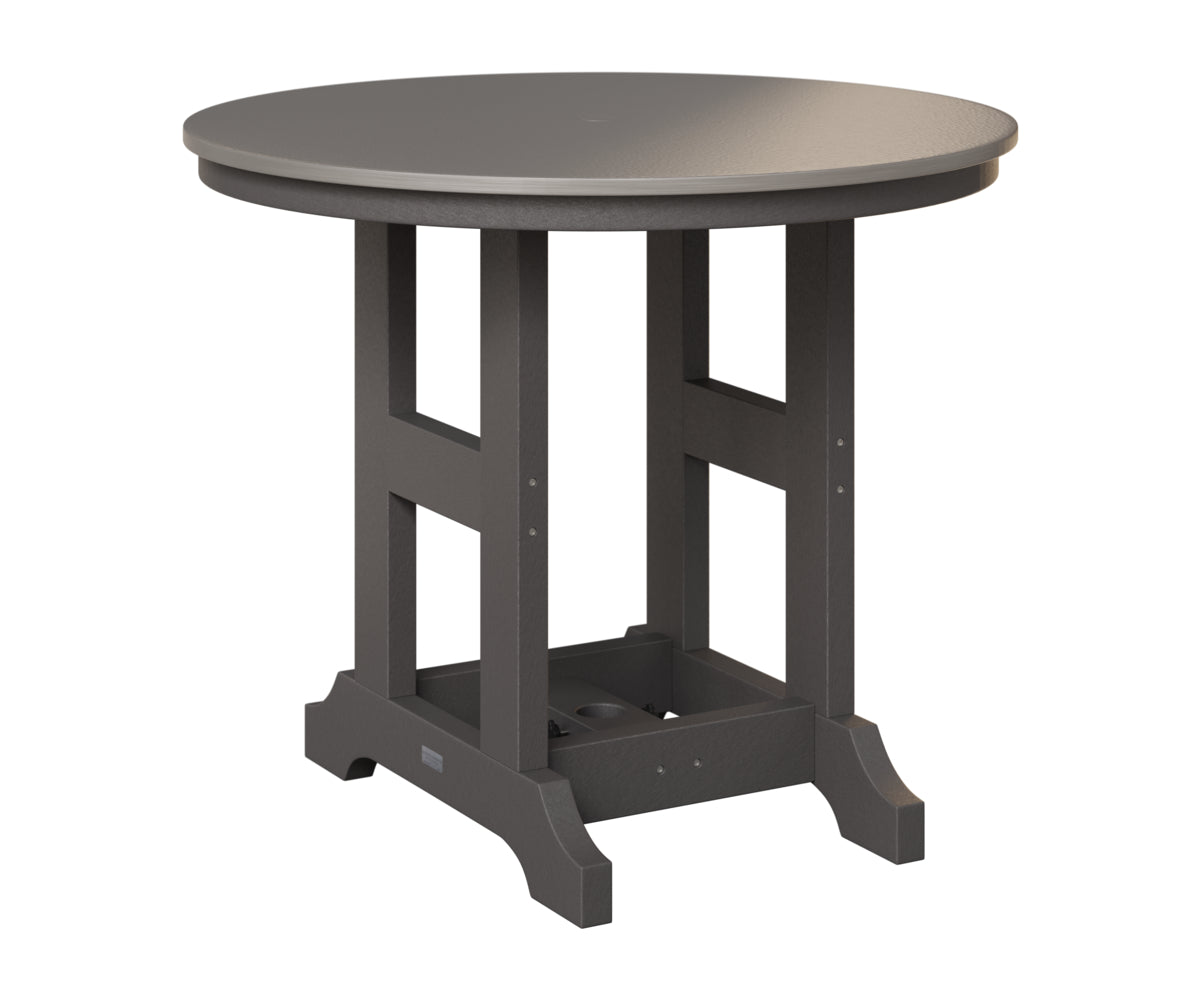 Berlin Gardens Garden Classic 38" Round Table in Smoke Gray, Hammered Stainless top