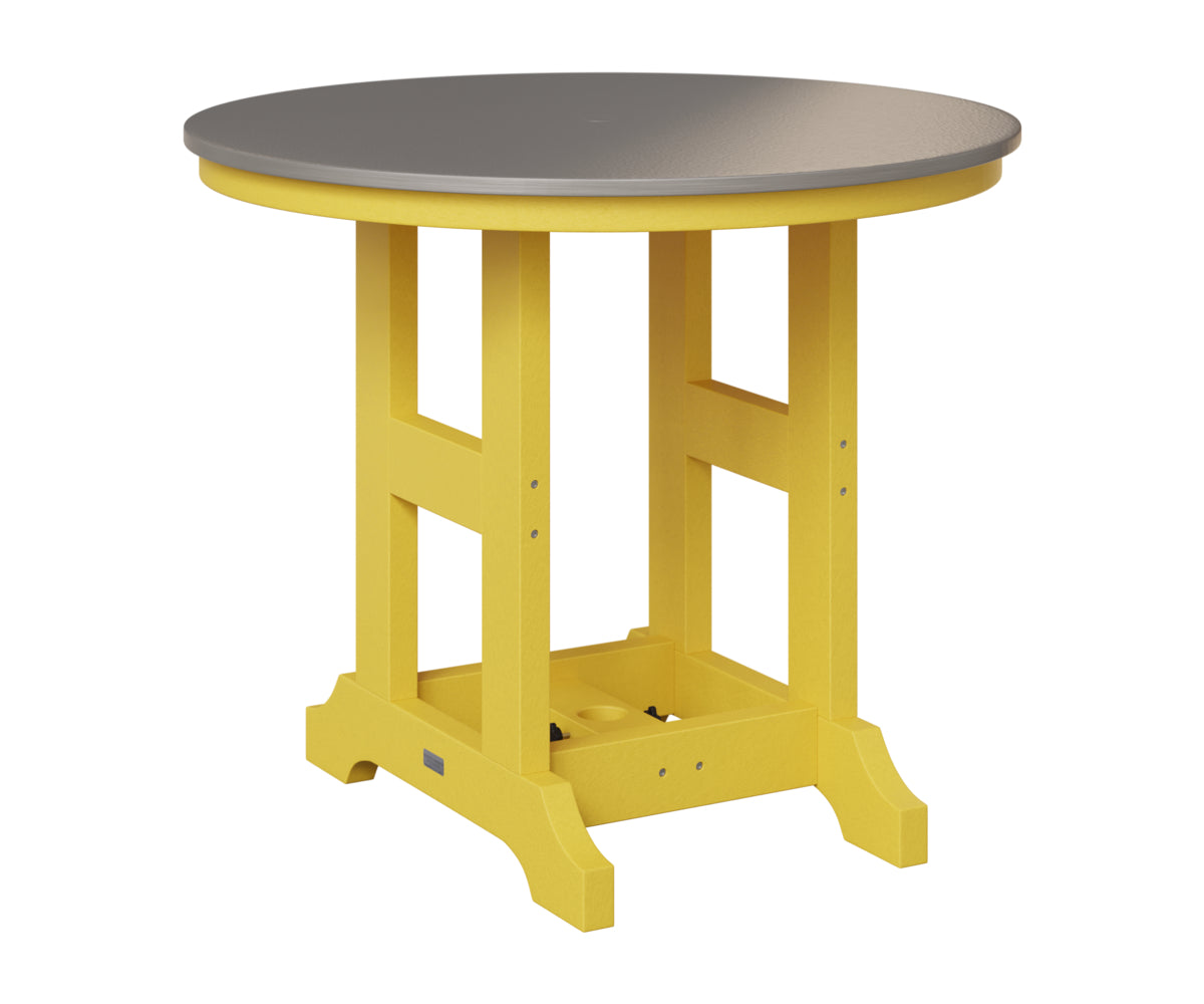 Berlin Gardens Garden Classic 38" Round Table in Sunburst Yellow, Hammered Stainless top