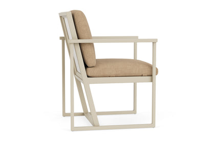 Lloyd Flanders Summit Dining Armchair in Linen with Hayden Sand fabric, view 5