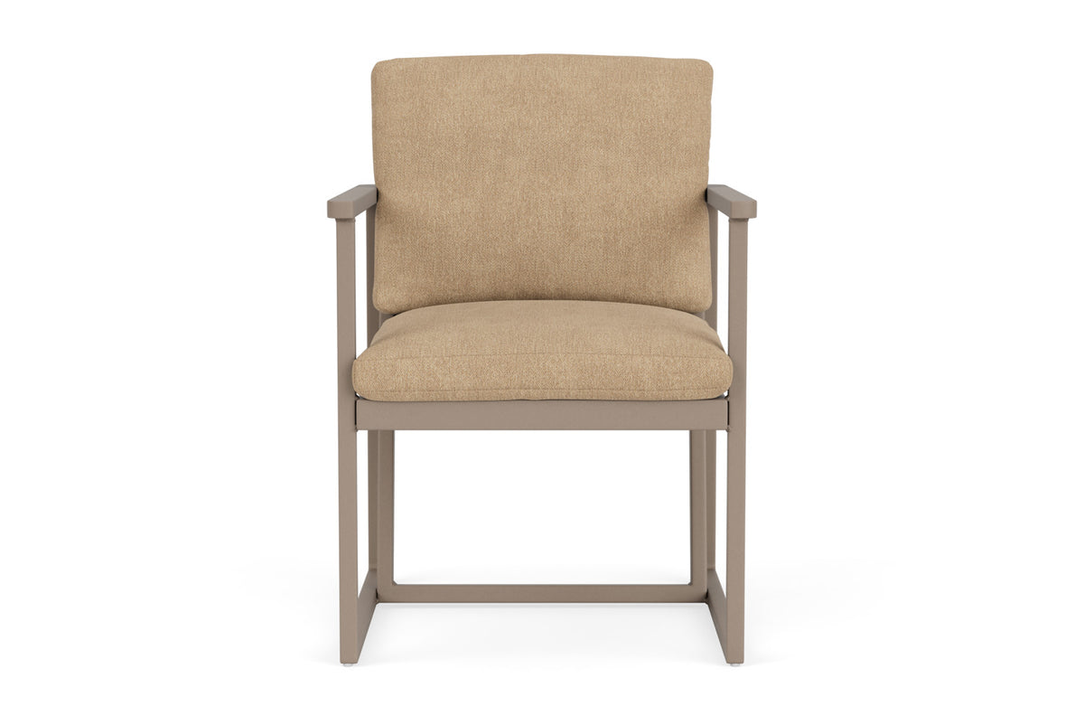Lloyd Flanders Summit Dining Set in French Beige with Hayden Sand fabric