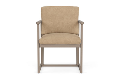 Lloyd Flanders Summit Dining Set in French Beige with Hayden Sand fabric