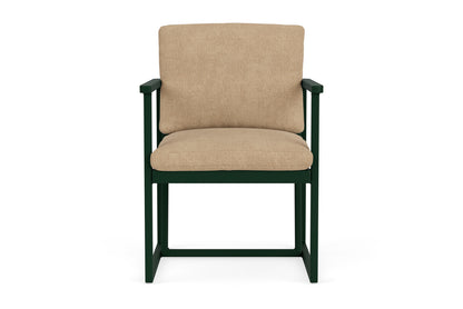 Lloyd Flanders Summit Dining Set in Woodland with Hayden Sand fabric