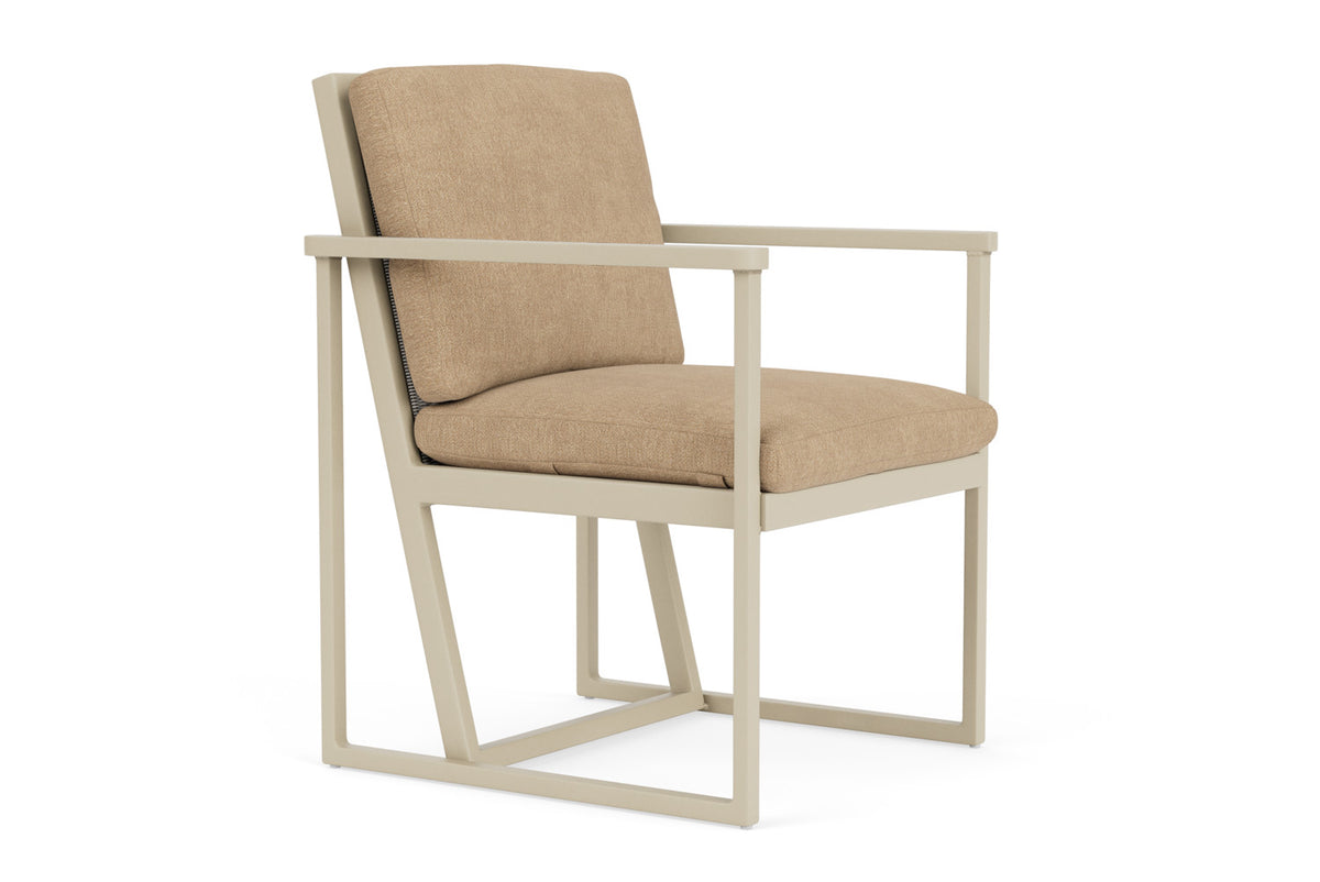 Lloyd Flanders Summit Dining Armchair in Linen with Hayden Sand fabric, view 3