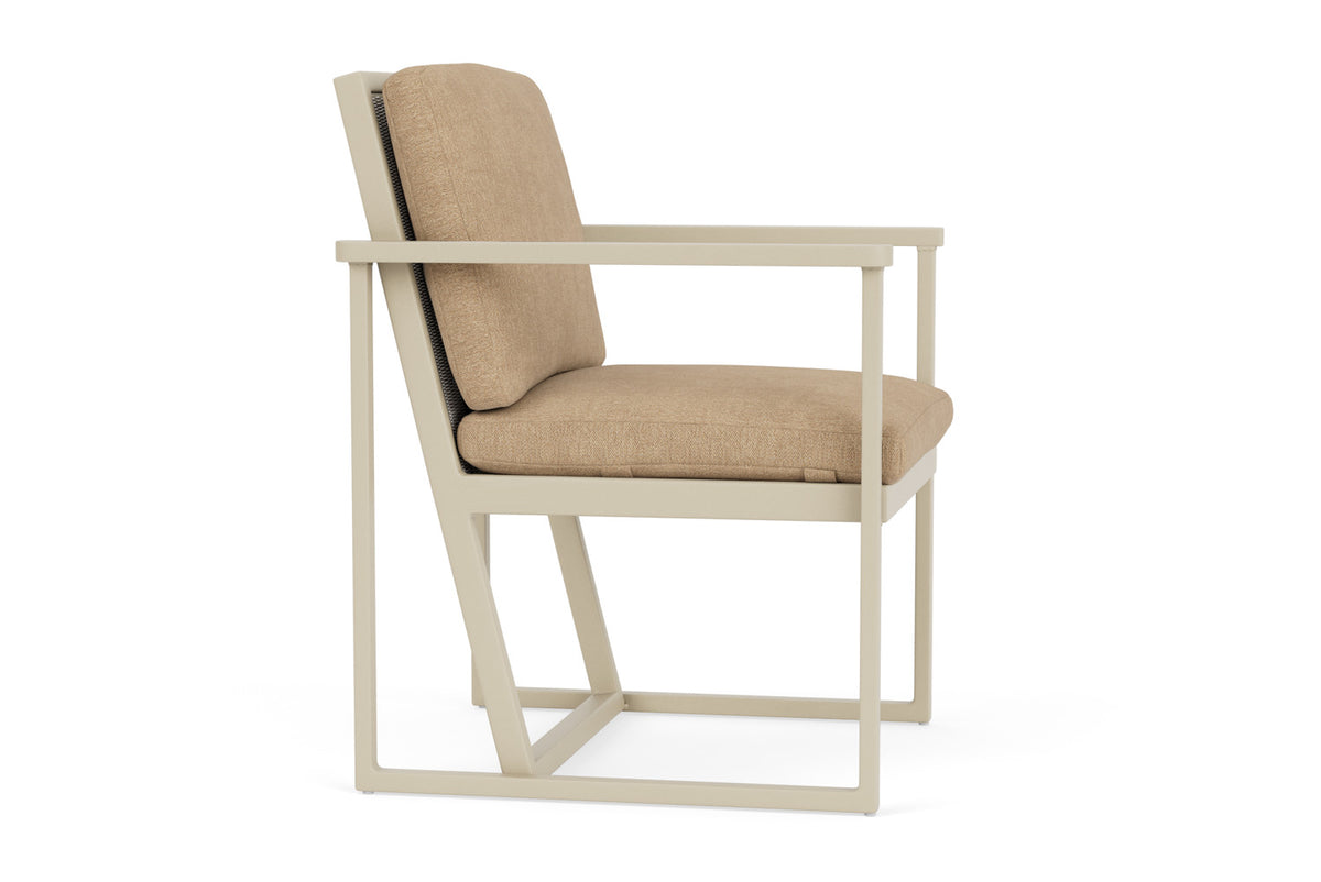Lloyd Flanders Summit Dining Armchair in Linen with Hayden Sand fabric, view 4